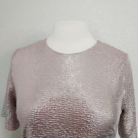 Monteau Los Angeles Rose Gold Shimmer Blouse Size M - Picture 4 of 11